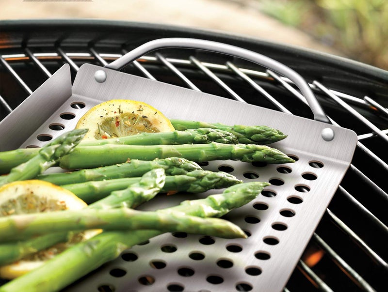Outset 76630 Stainless Steel Grill Topper Grid, Set of 2, 11"x7" and 11"x17" - Image 2